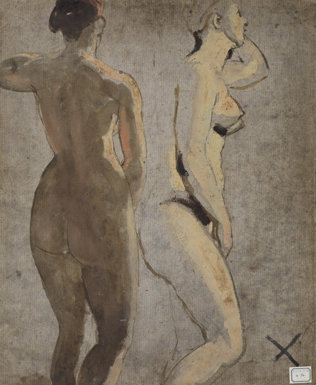 To stående kvindelige nøgenbilleder af William Etty
