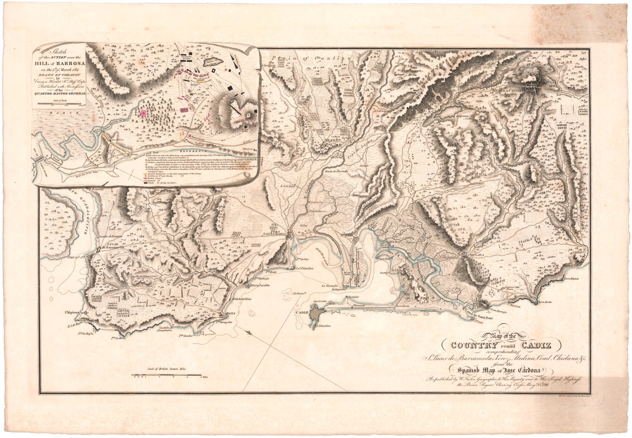 Et kort over Cadiz af William Faden