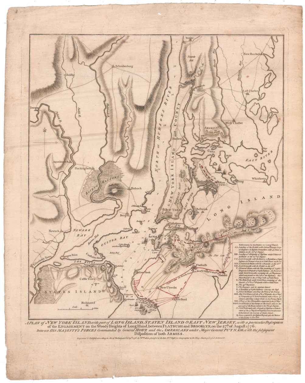 En plan for New York Island af William Faden