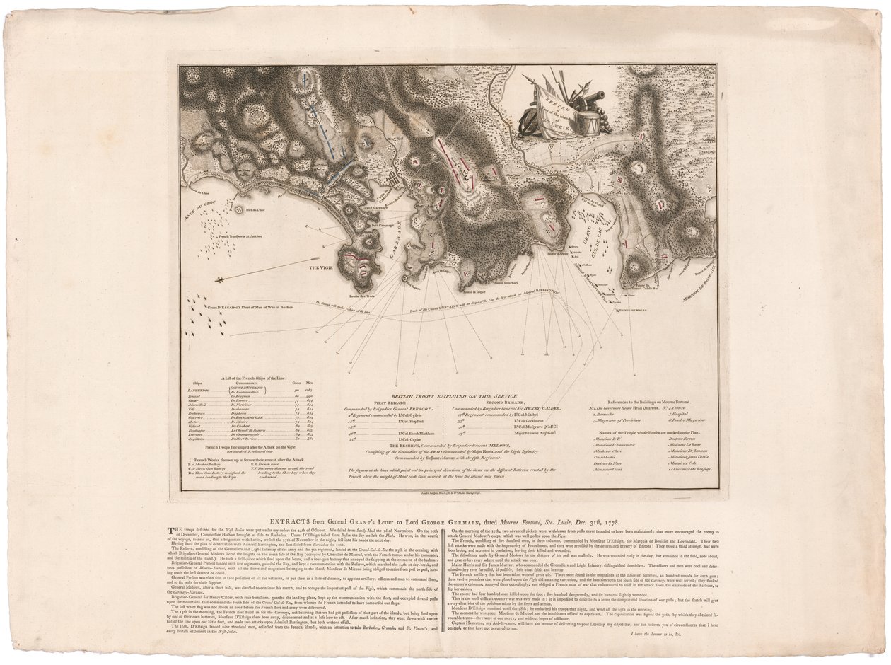 En plan for Ste. Lucie af Faden af William Faden