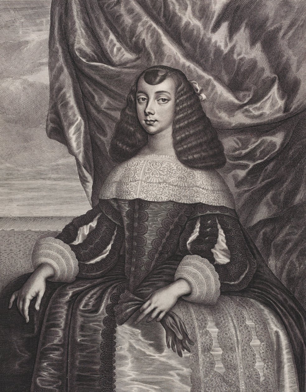Katarina af Braganza, 1662. af William Faithorne