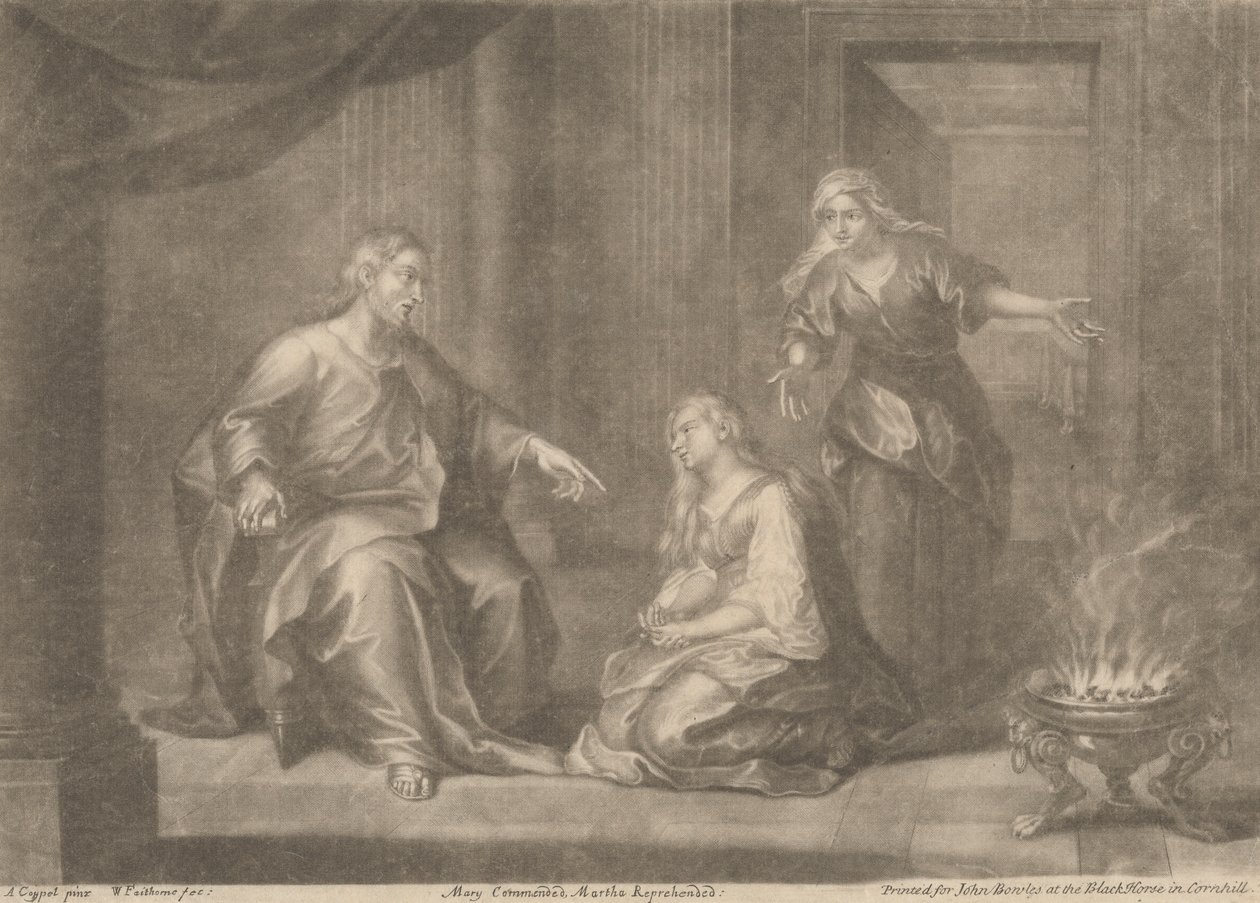 Mary roste, Martha irettesatte af William Faithorne