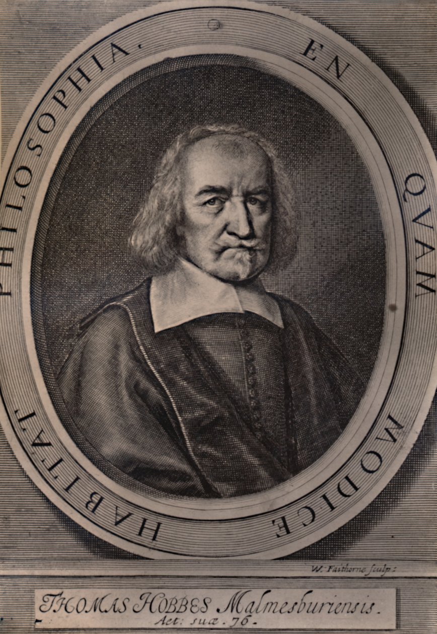 Thomas Hobbes, engelsk filosof, c1668 1894 af William Faithorne