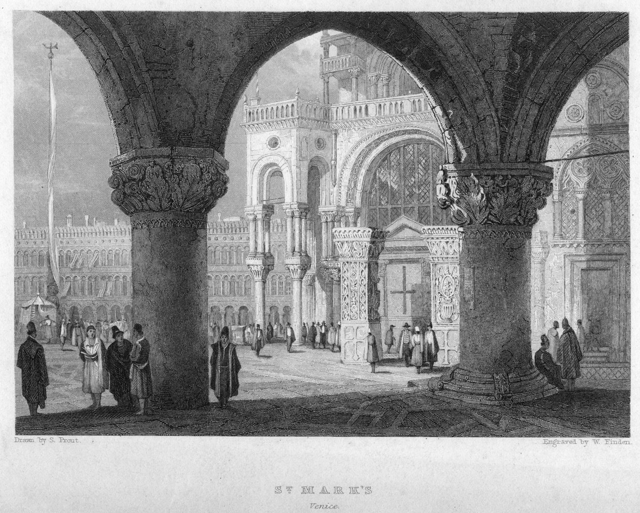 St Marks, Venice, 19th century.dani af William Finden