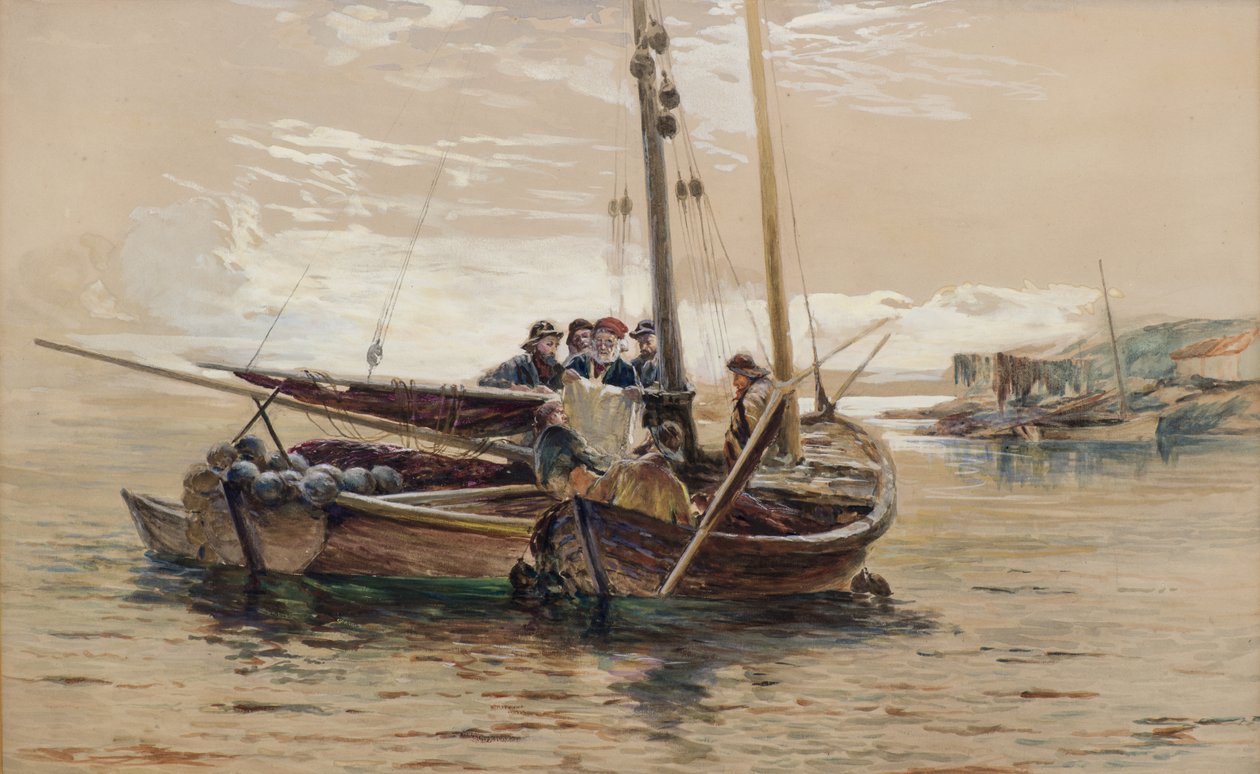 Læser krigsnyhederne af William Fleming Vallance