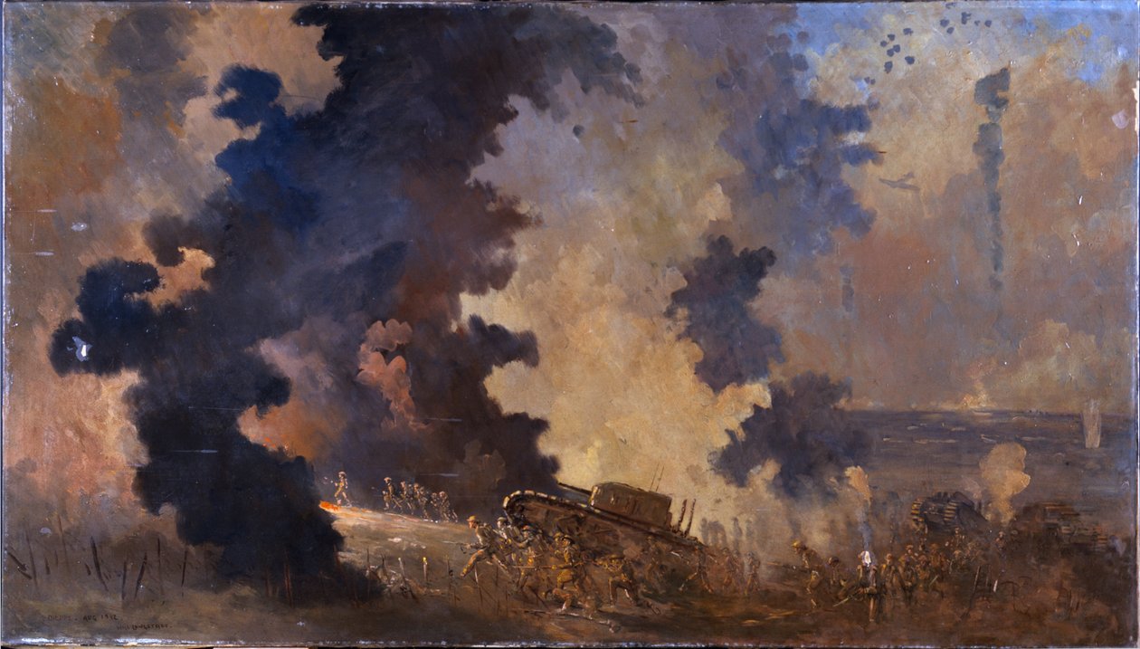 Dieppe, august 1942 (olie på lærred) af William Francis Longstaff