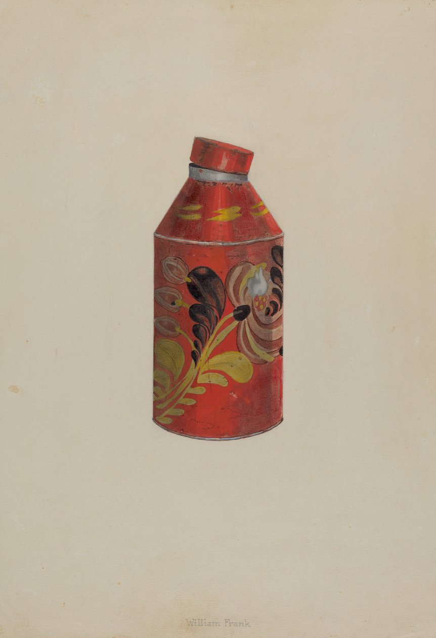 Toleware Tea Caddy, ca. 1938. af William Frank
