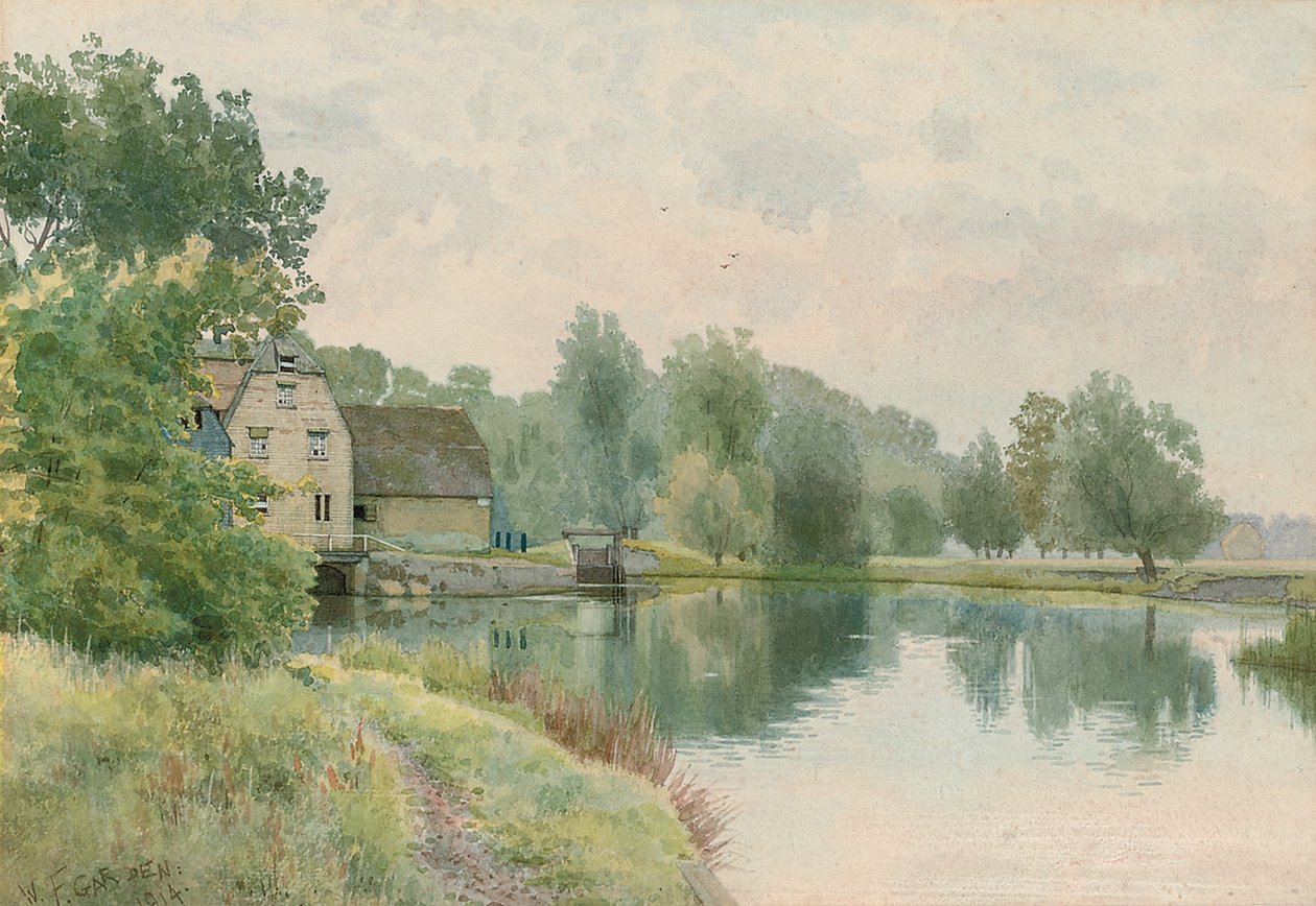 Houghton Mill ved floden Ouse, 1914 af William Fraser Garden