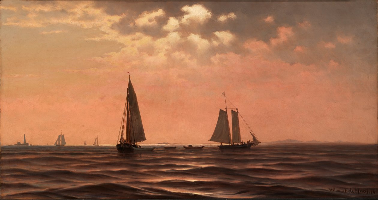 Eftermiddag på Saco Bay, Coast of Maine, 1874. af William Frederick De Haas