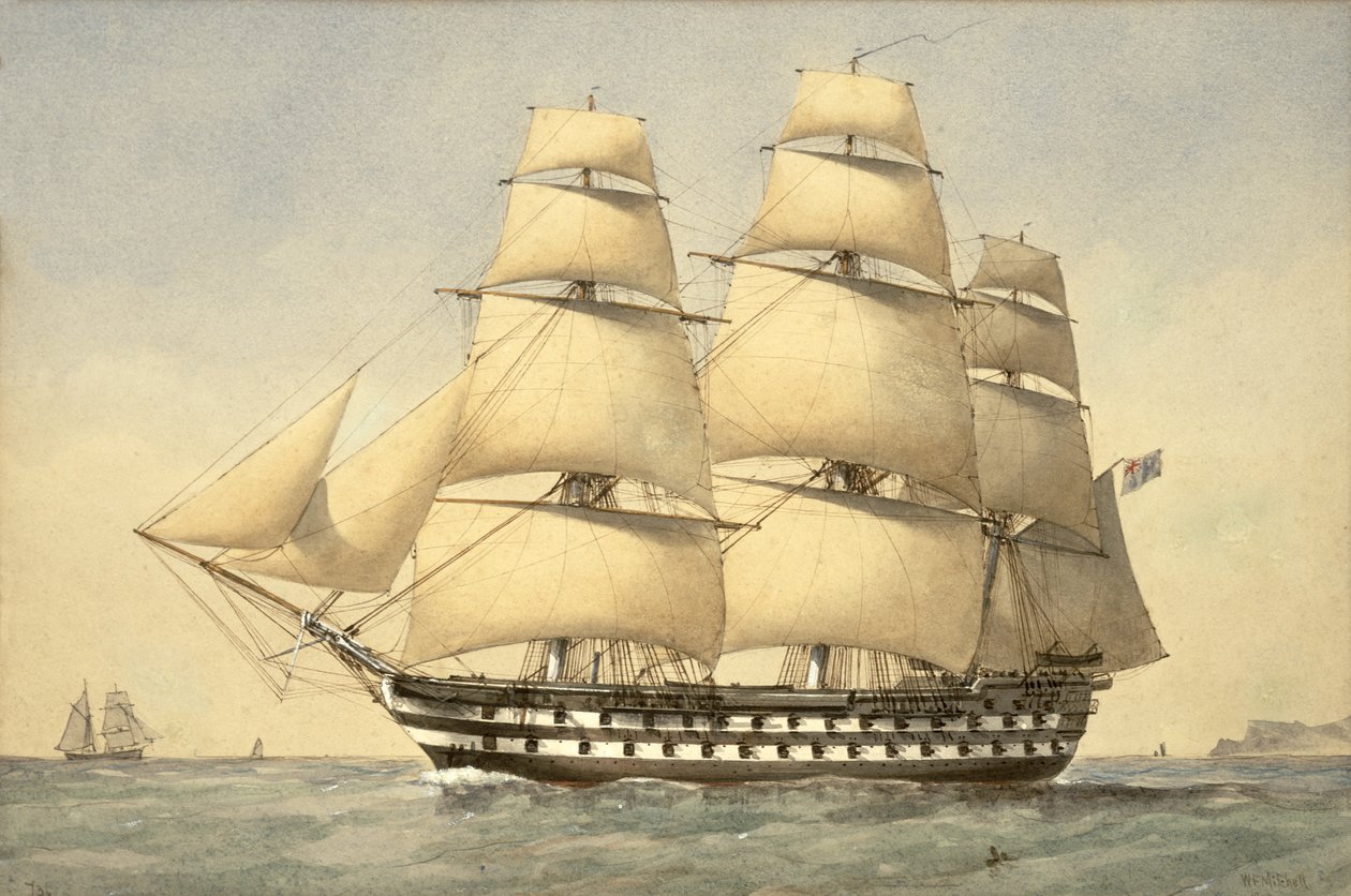 HMS Bellerophon ud for kysten, 1875 af William Frederick Mitchell