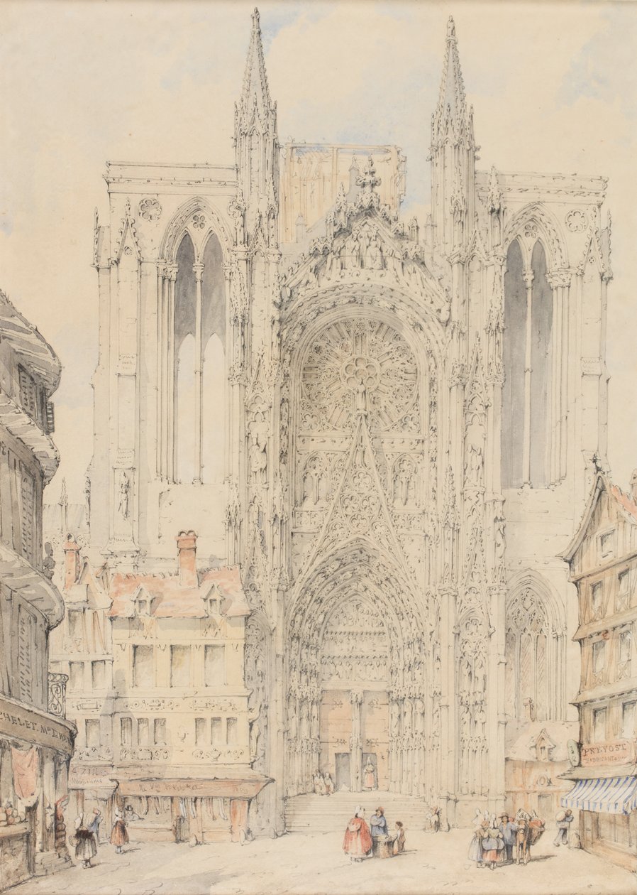 Facaden på katedralen i Rouen af William Frome Smallwood