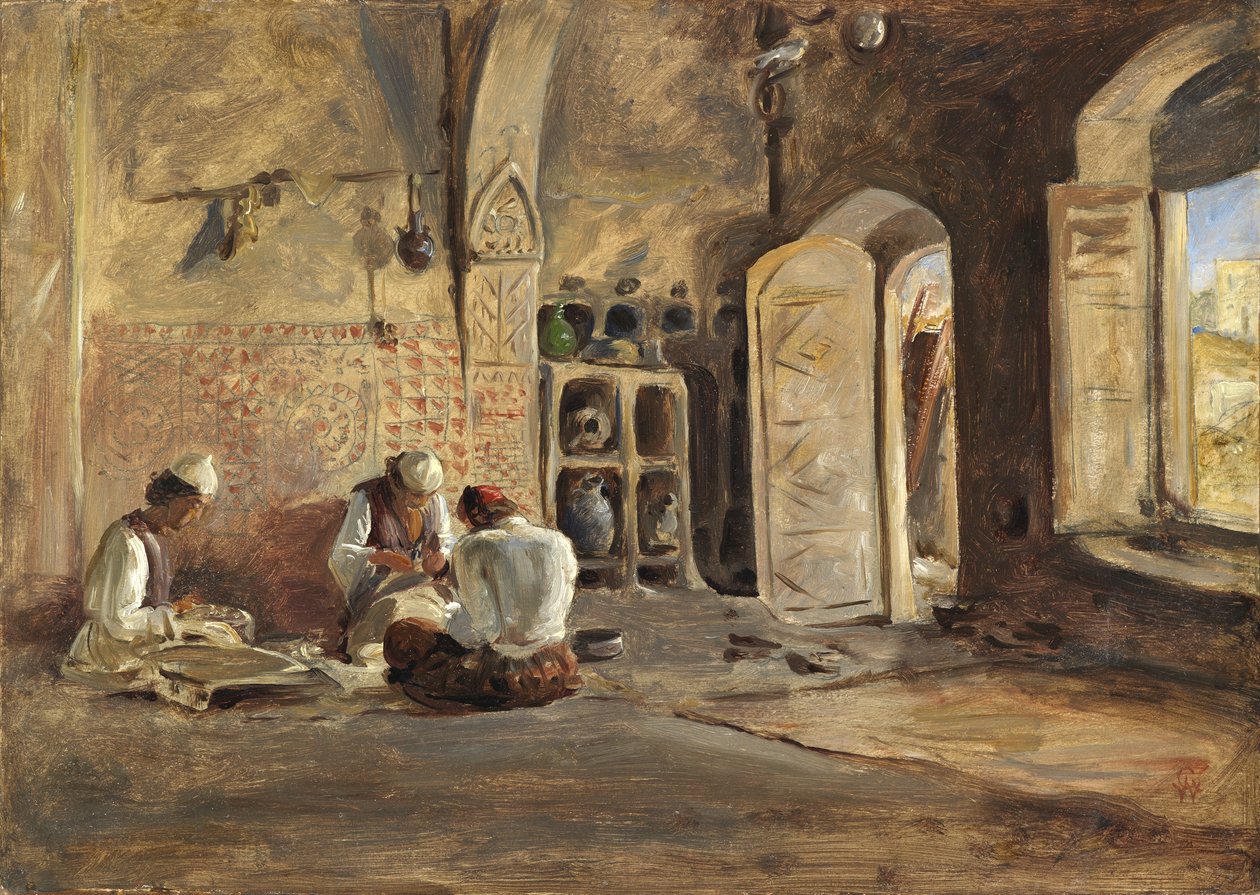 Interiør, Algier (olie på papir lagt på lærred) af William Gale