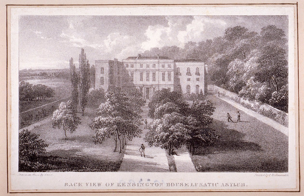 Udsigt over Kensington House Lunatic Asylum, ca. 1830 af William Gauci
