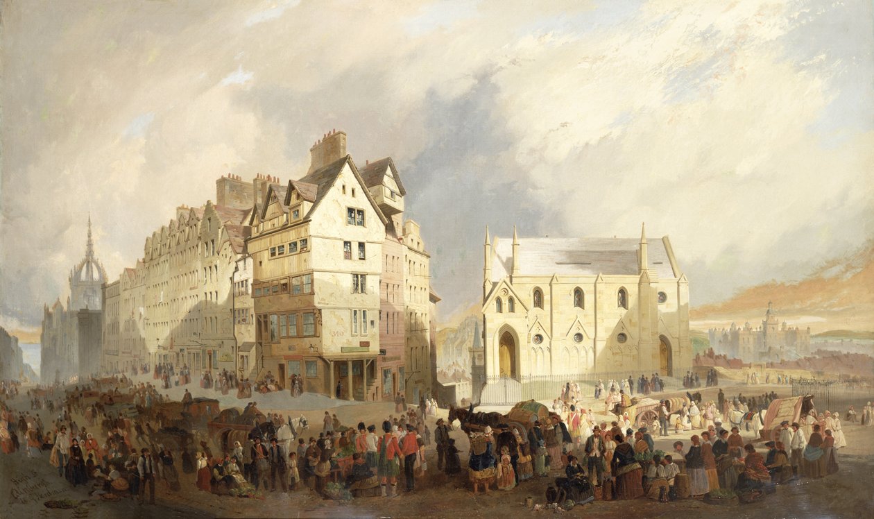 Udsigt over Lawn Market, Edinburgh af William Gavin Herdman