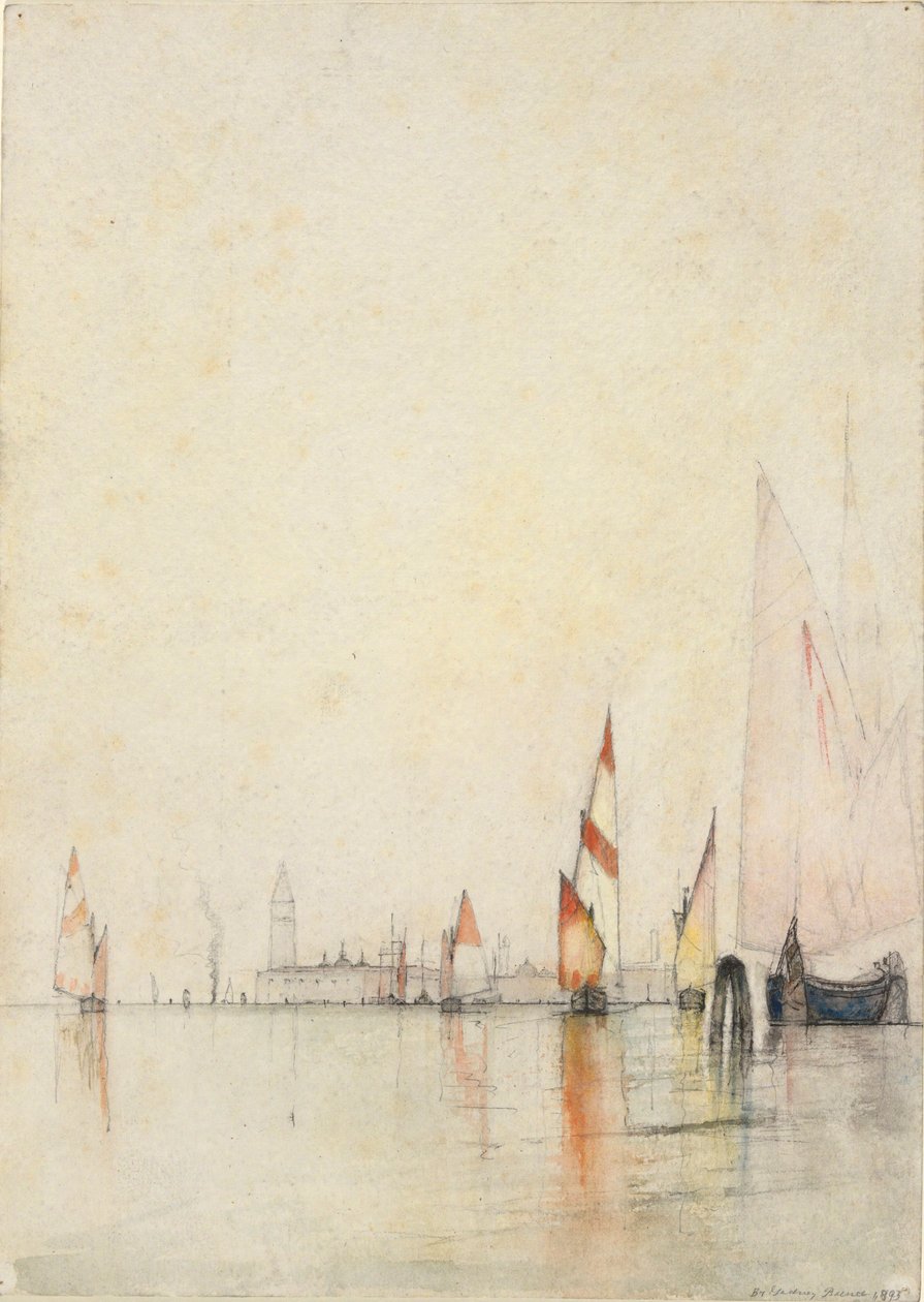 Både på lagunen, Venedig af William Gedney Bunce
