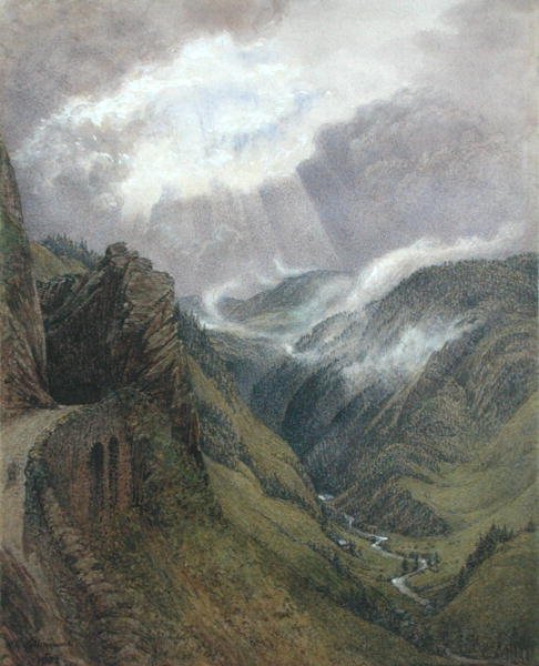 På Ruskins gamle vej mellem Morez og Les Rousses, Jura af William Gersham Collingwood