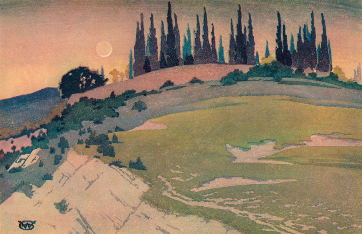 The Passing of the Crescent, Umbrien, c1913, 1928 af William Giles