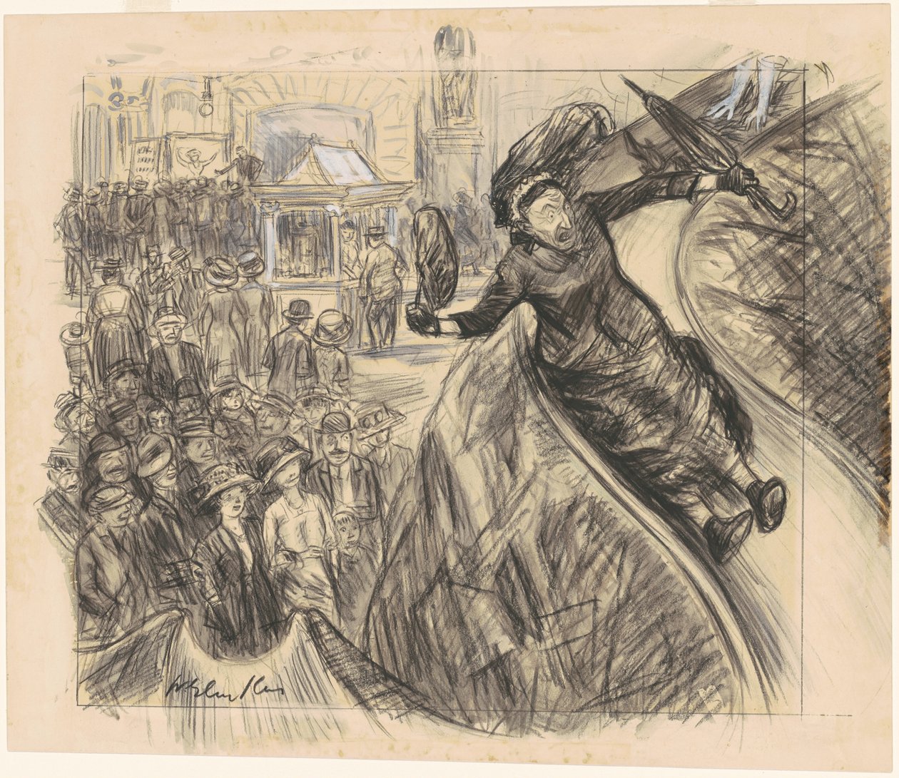 Jeg gik ned, der glider hurtigere end Empire State Express af William Glackens