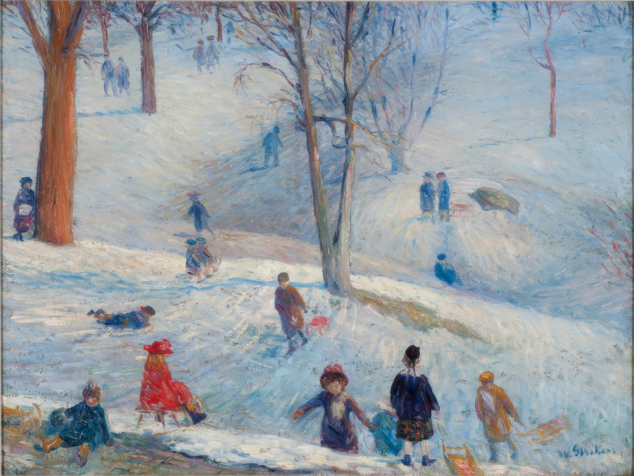 Kælkning, Central Park af William Glackens