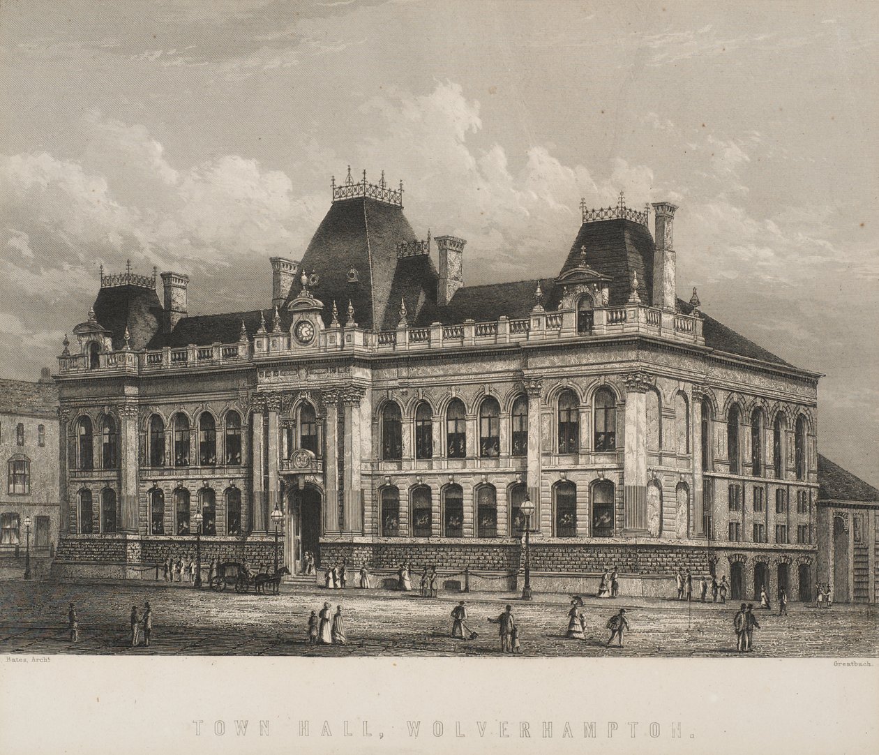 Rådhus, Wolverhampton, ca. 1871 af William Greatbach