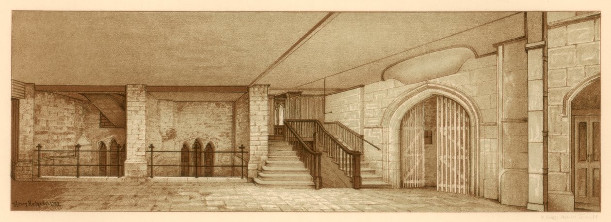 Område under Chamberlains Court, Guildhall, City of London, 1886. af William Griggs