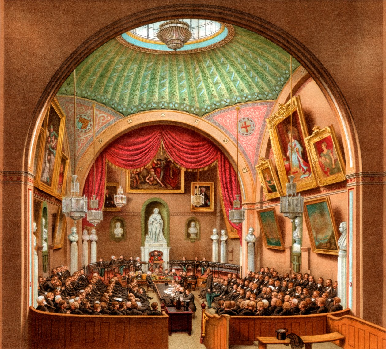 Council Chamber, Guildhall, City of London, 1886. af William Griggs