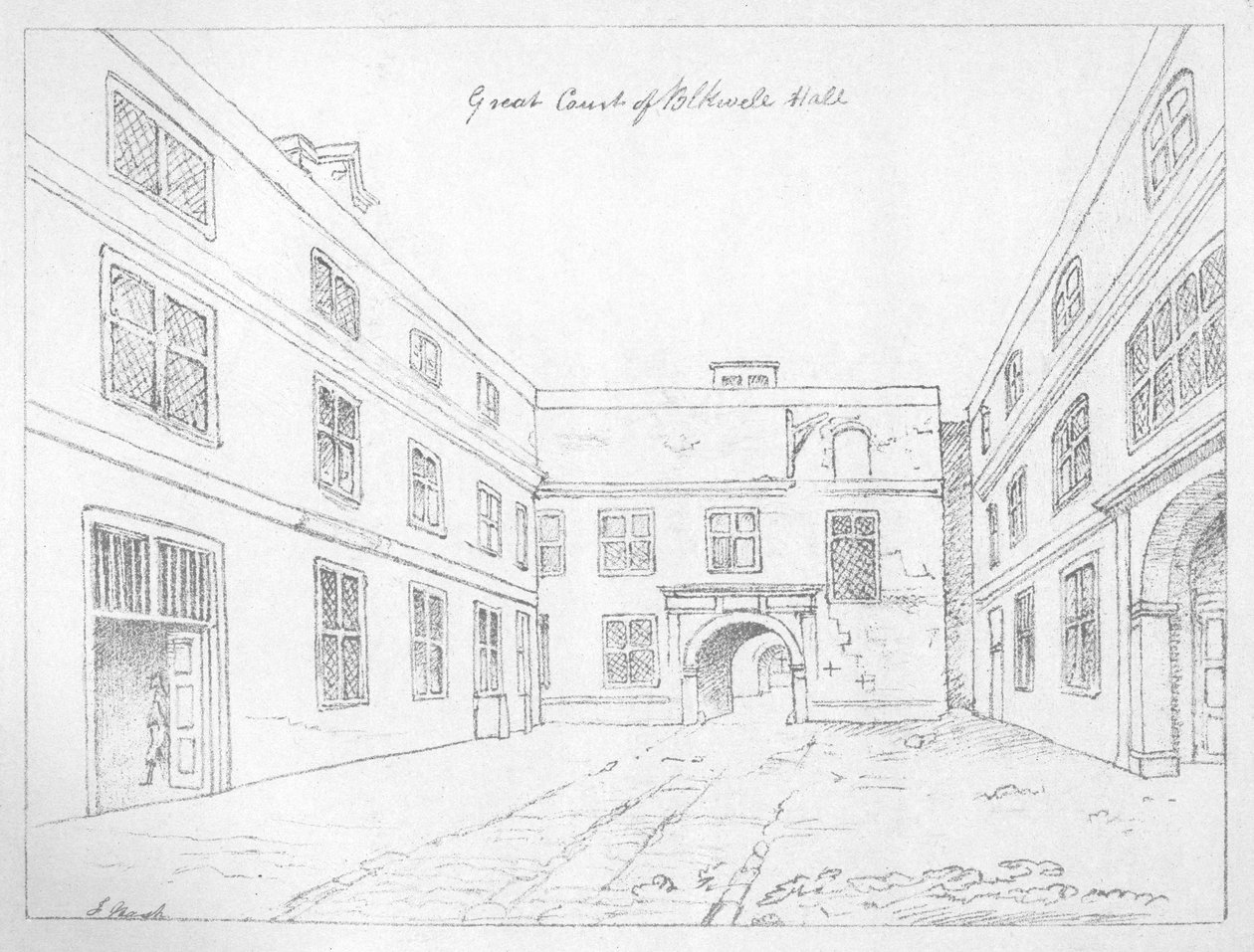 Great Court of Blackwell Hall, City of London, 1886. af William Griggs