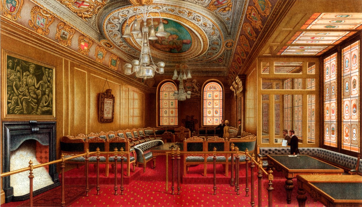 The Aldermens Court Room, Guildhall, City of London, 1886. af William Griggs