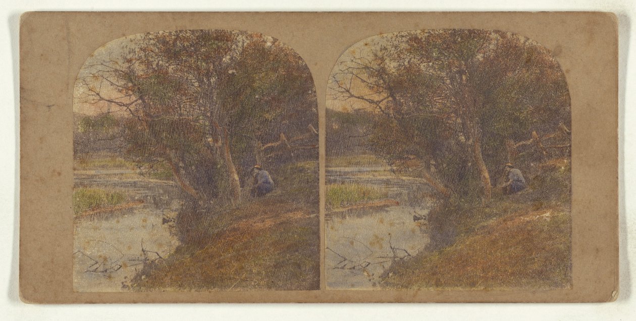 [Mand i eftertænksomt humør sidder ved flodbredden]. af William Grundy