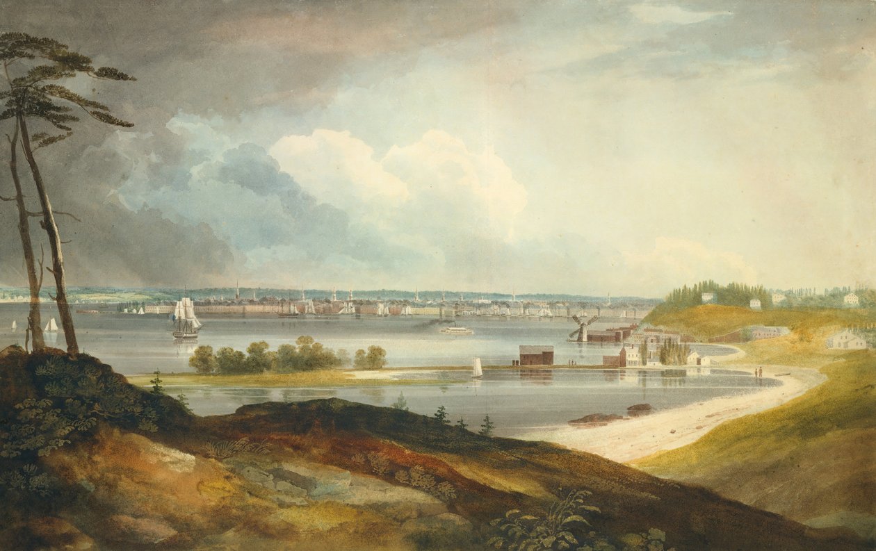 New York fra Heights nær Brooklyn, ca. 1820-23. af William Guy Wall