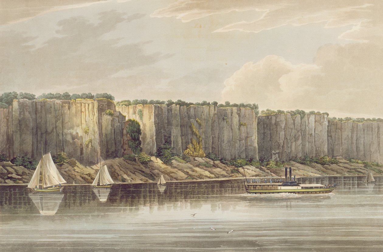Palisades, nr. 19 af Hudson River Portfolio, indgraveret af J. Hill, 1821-25 af William Guy Wall