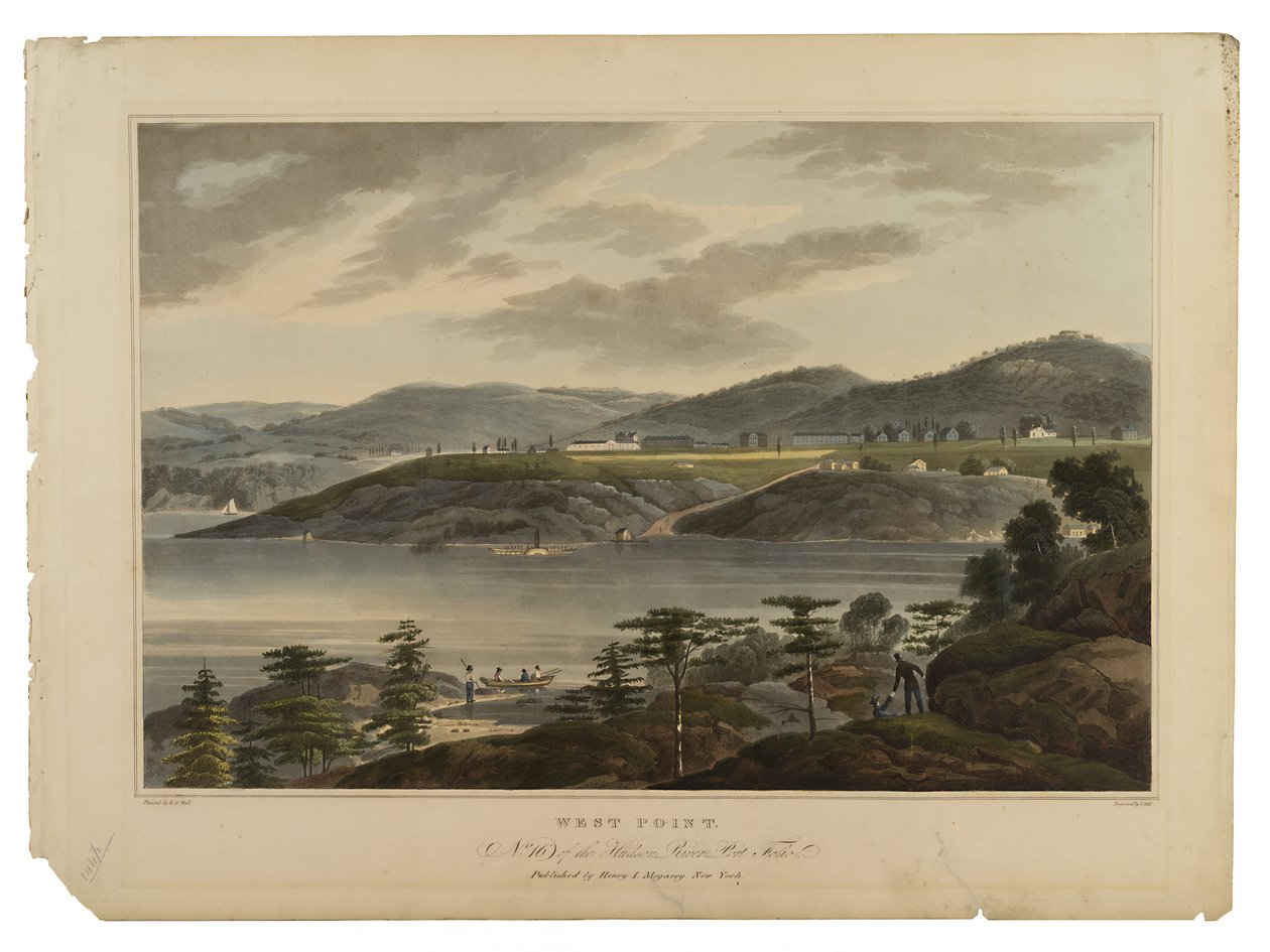 West Point, nr. 16 i Hudson River Port-Folio, graveret af I. Hill, udateret af William Guy Wall