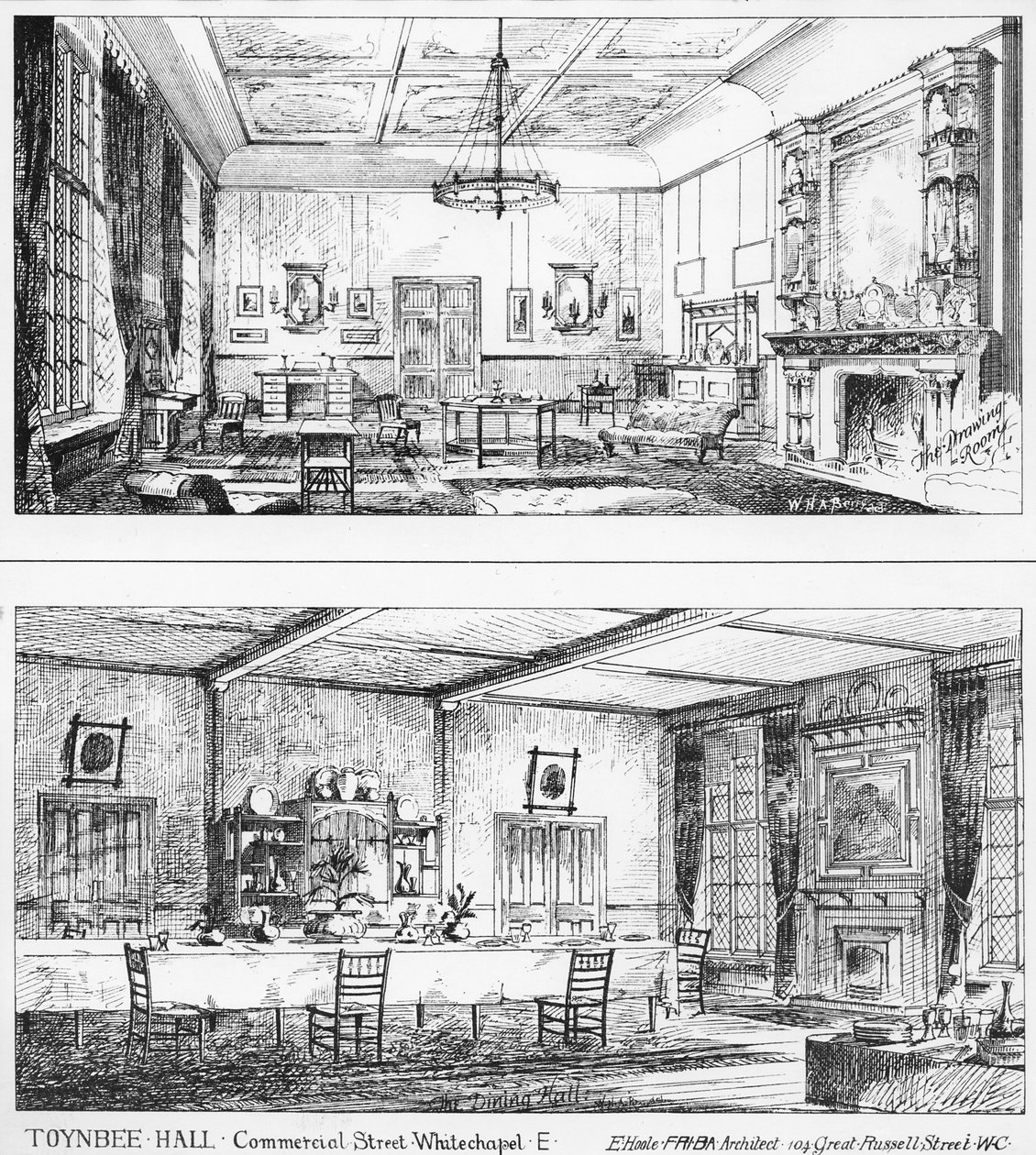 Interiør af Toynbee Hall af William H Atkin Berry