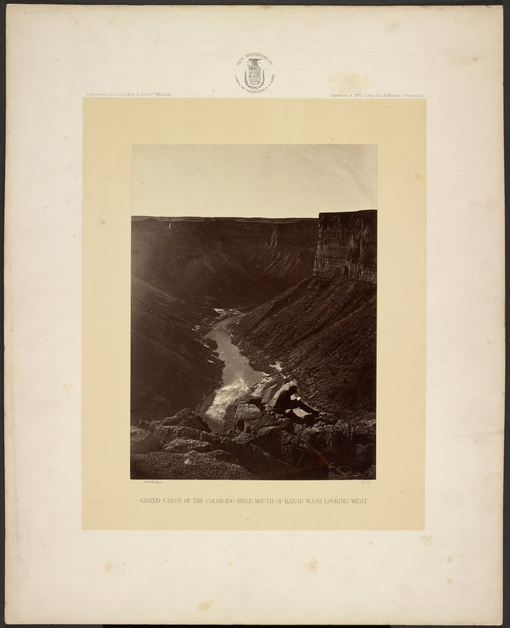Grand Cañon ved Colorado-floden, mundingen af Kanab Wash, set mod vest af William H. Bell