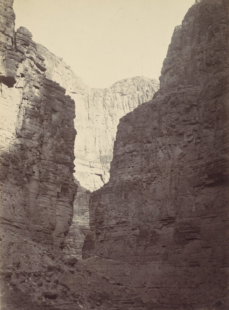 Kalkstensvægge, Kanab Wash, Colorado River, 1872. af William H. Bell