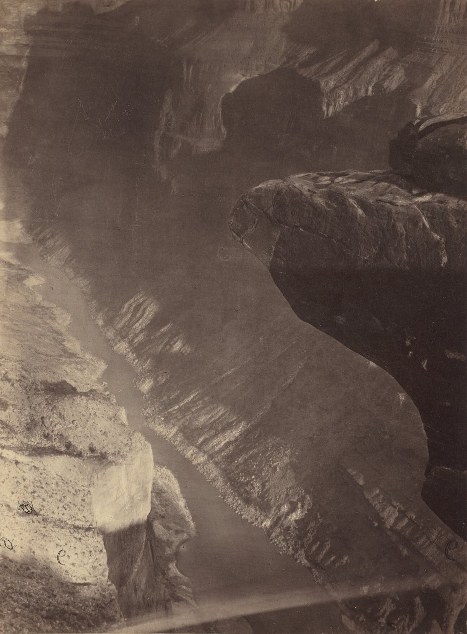 Ser mod syd ind i Grand Cañon, Colorado River, Sheavwitz Crossing, 1872. af William H. Bell