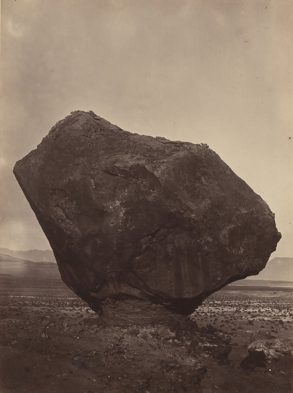 Perched Rock, Rocker Creek, Arizona, 1872. af William H. Bell