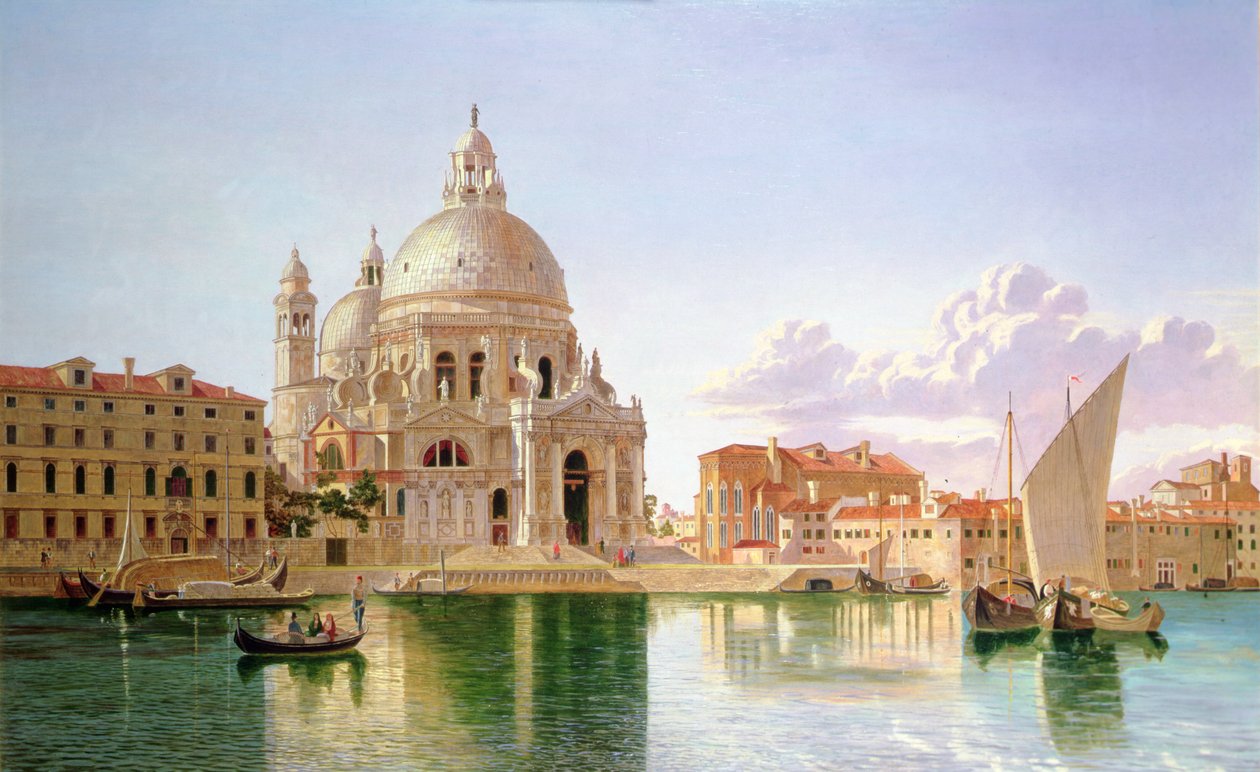 Udsigt over Santa Maria Della Salute, Venedig (olie på lærred) af William H. Burnett