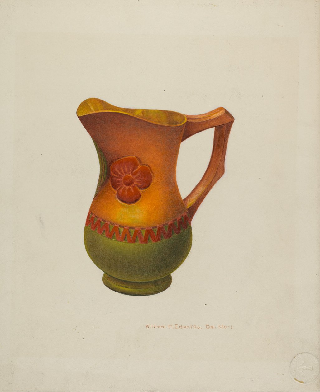 Udskåret trækande, ca. 1940. af William H Edwards