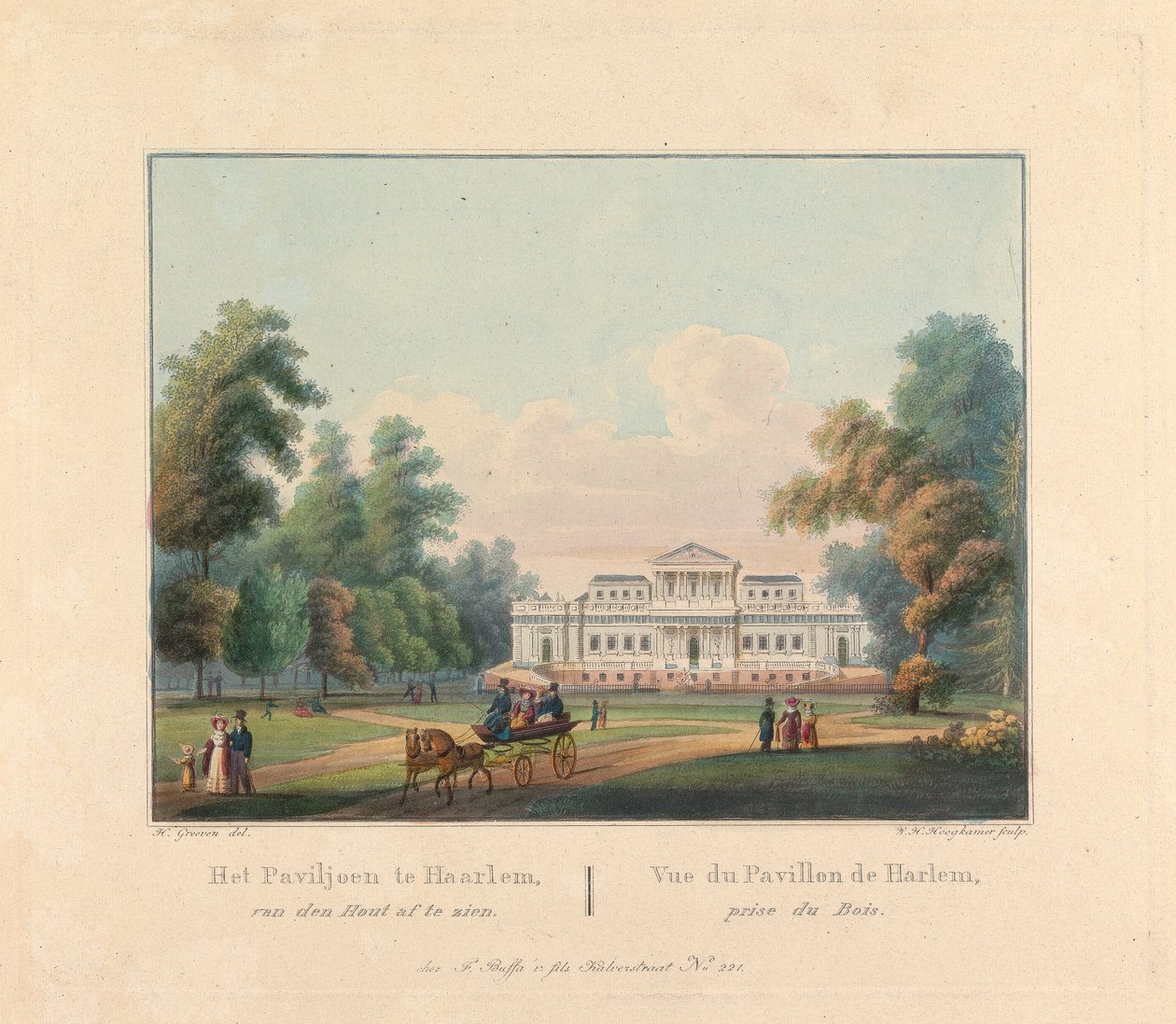 Welgelegen: Udsigt over Harlem Pavillon taget fra Bois af William H. Hoogkamer