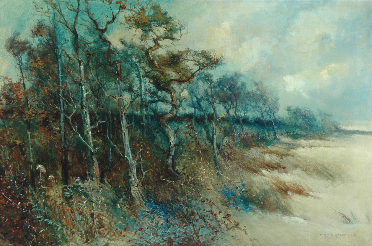 Træer i et sandet landskab, Heysham, 1915 af William H. Parkinson