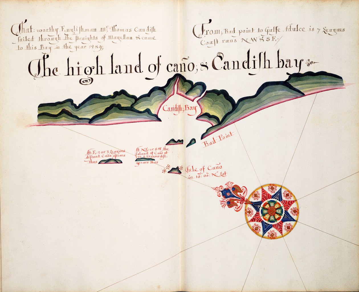 Det høje land ved Cano og Candish Bay af William Hack
