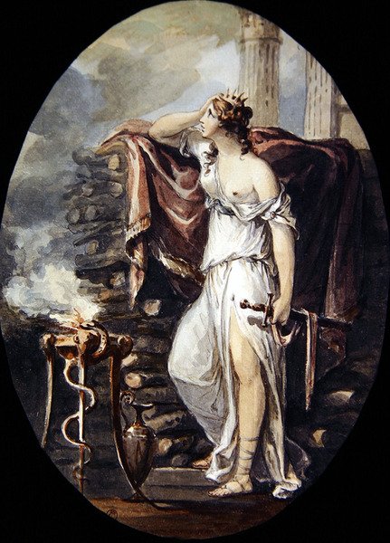Dido (akvarel på papir) af William Hamilton