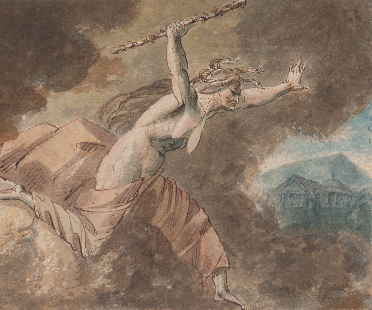 Misundelse fra Ovids Misundelseshus Bog II, linje 760-796 recto..., 1770-80. af William Hamilton