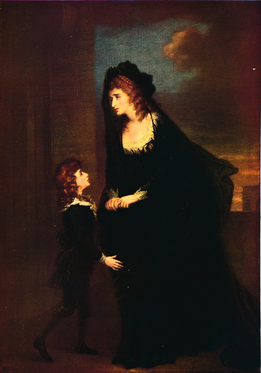 Fru Siddons og hendes søn i Isabellas tragedie, 1784 af William Hamilton