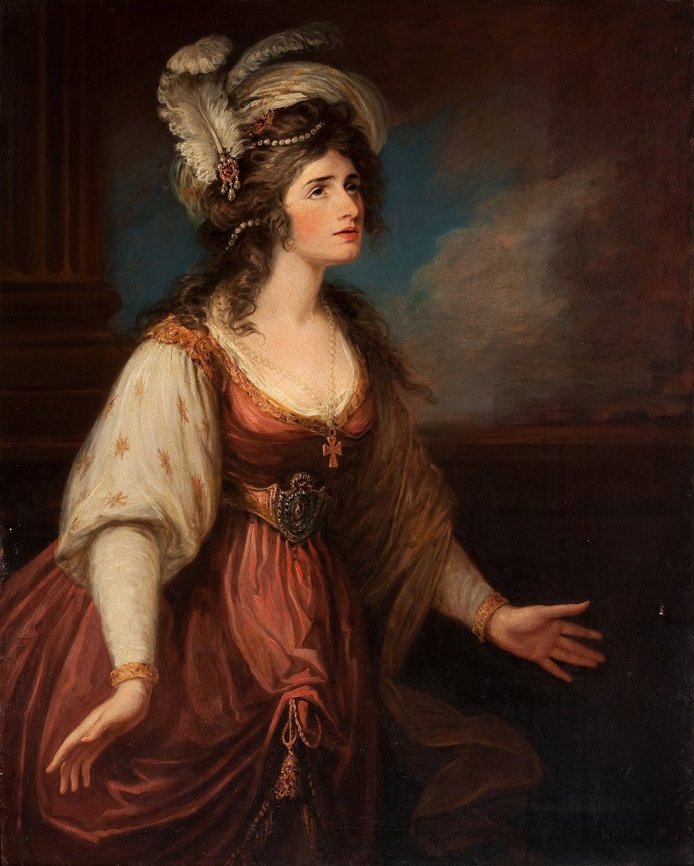Portræt af Sarah Siddons (1755-1831) als Zara, af Hamilton, William (1751-1801). Olie på lærred, ca 1784. Mål: 127x101,6 cm. Privat samling af William Hamilton