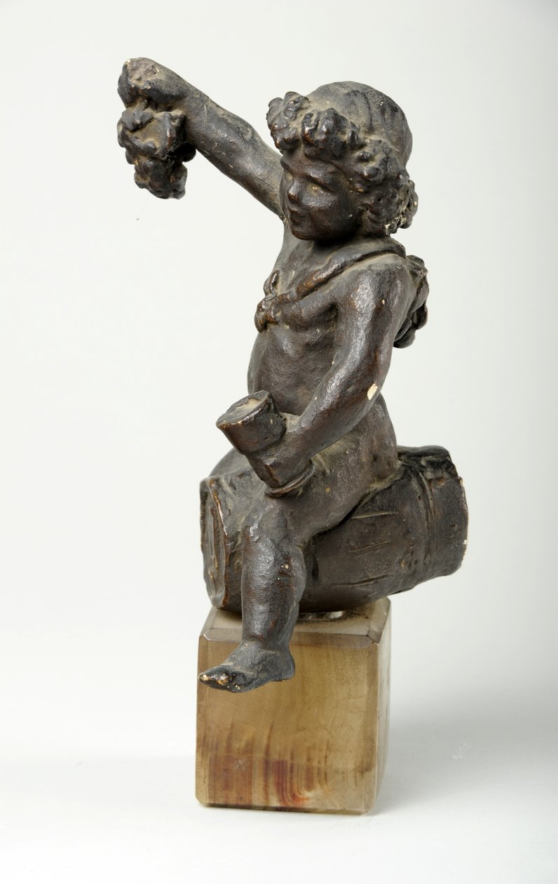 Cherub på et vinfad (malet gips) af William Hamo Thornycroft