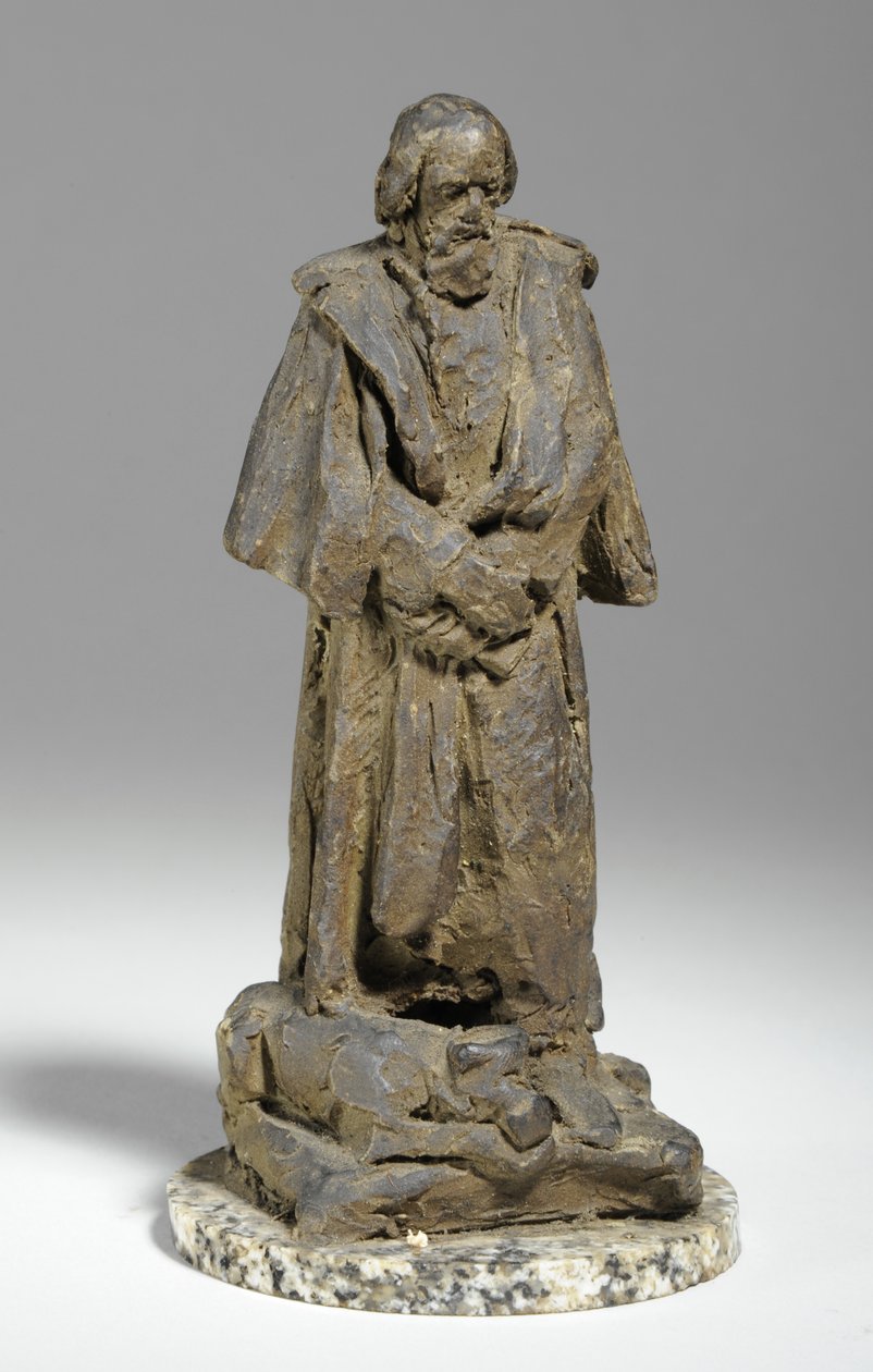 Maquette for Alfred, Lord Tennyson siddende på Trinity College, Cambridge, ca. 1909 (gips) af William Hamo Thornycroft