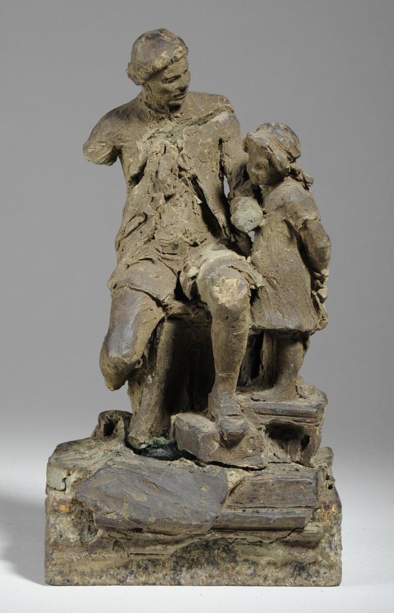 Maquette til Joshua Reynolds med barn (plasticine) af William Hamo Thornycroft