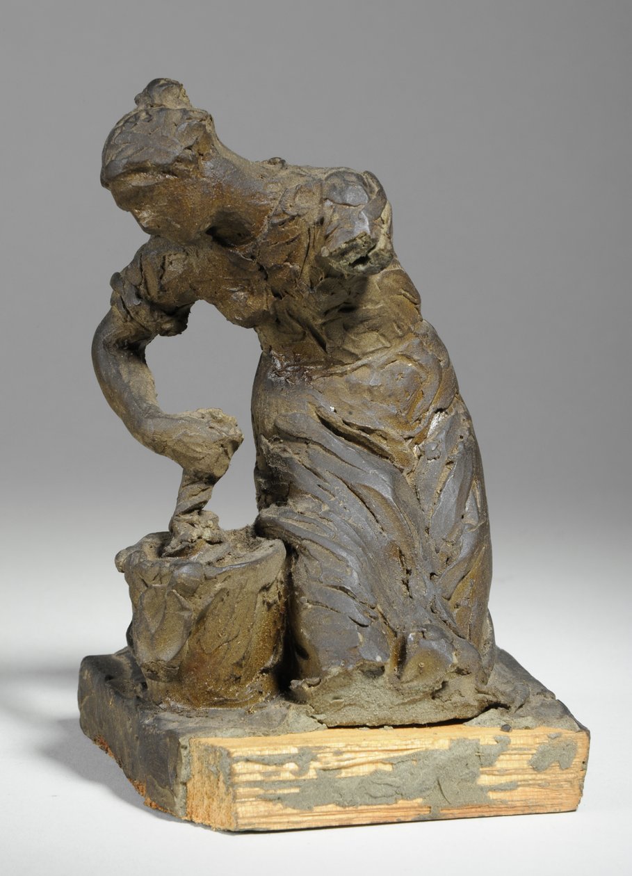 Maquette til en figur af en vaskekone (plasticine) af William Hamo Thornycroft